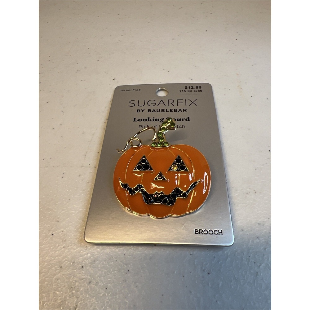 SUGARFIX by BaubleBar Looking Gourd Pin Brooch Pumpkin‎ Halloween Jewelry Jack O
